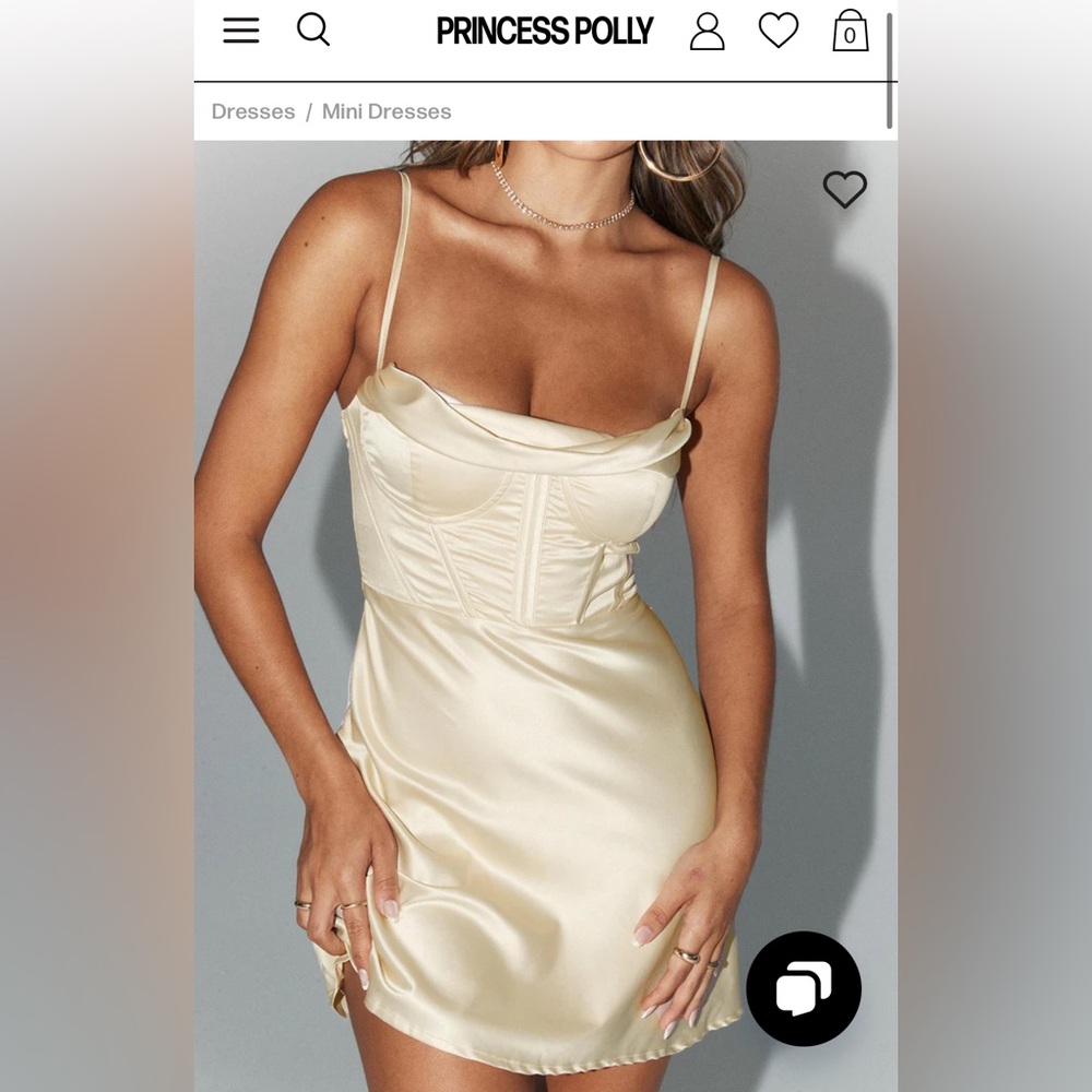 Princess polly SPOTLIGHT MINI DRESS CHAMPAGNE. worn for 3 hours
